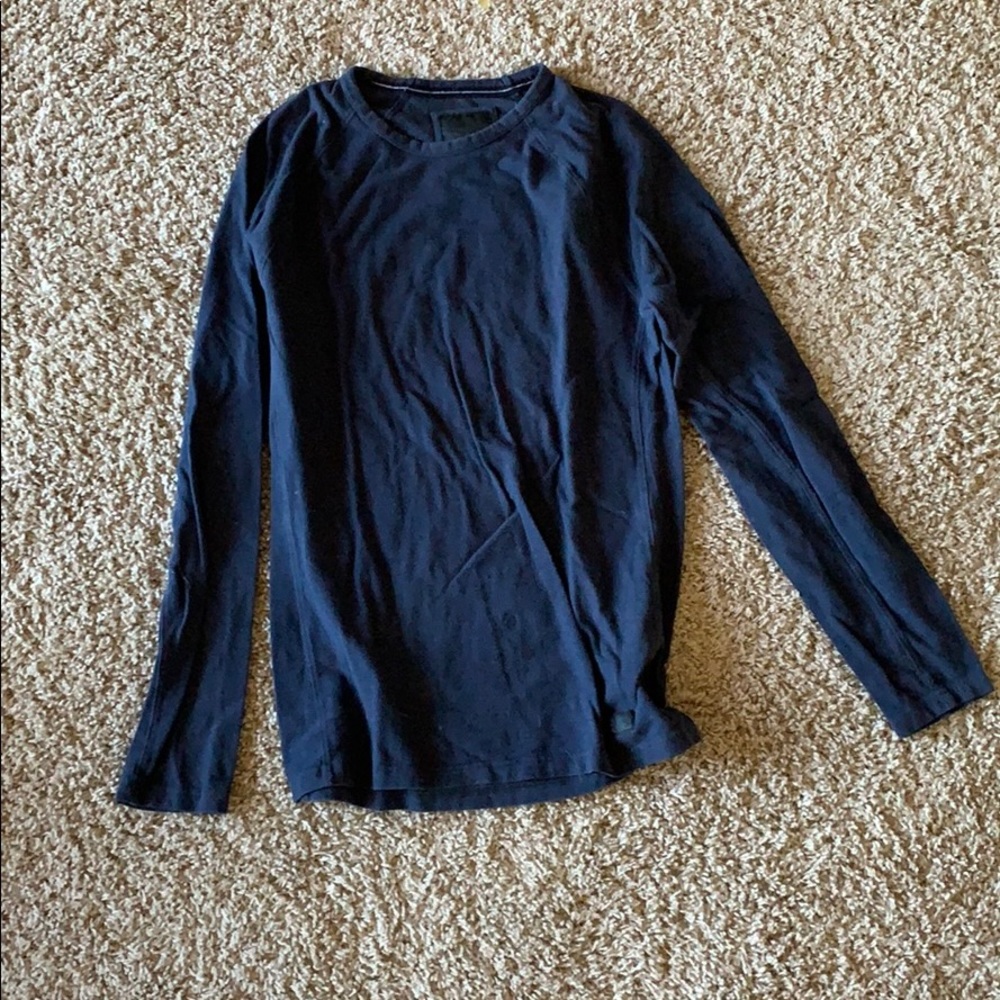 Abercrombie Navy Stretchy Long Sleeve Shirt
